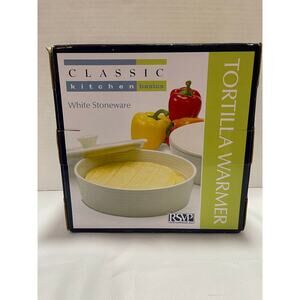 NWT Classic Kitchen‎ Basics White Stoneware Tortilla Warmer